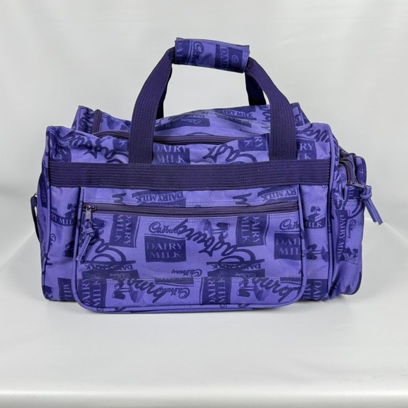 Cadbury Dairy Milk Purple Duffel Bag 20x10x11in Logo Promo Shoulder Strap - Picture 1 of 6